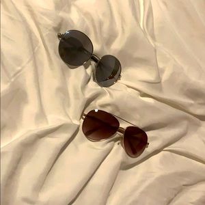 Sunglasses- brown with gold hardware & grey/silver